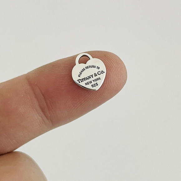 Please Return to Tiffany & Co Small Mini Heart Tag Pendant or Charm - Picture 2 of 3